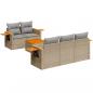 Preview: 6-tlg. Garten-Sofagarnitur mit Kissen Beige Poly Rattan