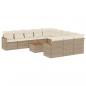 Preview: 12-tlg. Garten-Sofagarnitur mit Kissen Beige Poly Rattan
