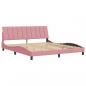 Preview: Bettgestell mit Kopfteil Rosa 180x200 cm Samt