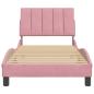 Preview: Bettgestell mit Kopfteil Rosa 90x190 cm Samt