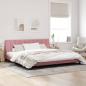 Preview: Bettgestell mit Kopfteil Rosa 200x200 cm Samt