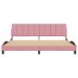 Preview: Bettgestell mit Kopfteil Rosa 200x200 cm Samt