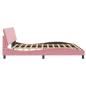 Preview: Bettgestell mit Kopfteil Rosa 200x200 cm Samt