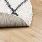Preview: Teppich Shaggy Hochflor Modern Creme und Schwarz Ø 80 cm