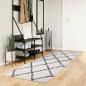 Preview: ARDEBO.de - Teppich Shaggy Hochflor Modern Creme und Schwarz 80x250 cm
