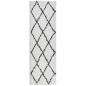 Preview: Teppich Shaggy Hochflor Modern Creme und Schwarz 80x250 cm