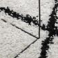 Preview: Teppich Shaggy Hochflor Modern Creme und Schwarz 80x250 cm