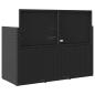 Preview: Gartenbank mit Kissen Schwarz Poly Rattan