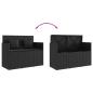 Preview: Gartenbank mit Kissen Schwarz Poly Rattan