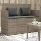 Preview: ARDEBO.de - Gartenbank mit Kissen Grau Poly Rattan