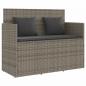 Preview: Gartenbank mit Kissen Grau Poly Rattan