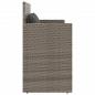 Preview: Gartenbank mit Kissen Grau Poly Rattan