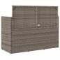 Preview: Gartenbank mit Kissen Grau Poly Rattan