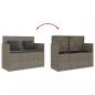 Preview: Gartenbank mit Kissen Grau Poly Rattan