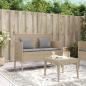 Preview: Gartenbank mit Kissen Beige Poly Rattan