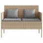 Preview: Gartenbank mit Kissen Beige Poly Rattan