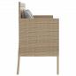 Preview: Gartenbank mit Kissen Beige Poly Rattan