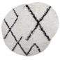 Preview: Teppich Shaggy Hochflor Modern Creme und Schwarz Ø 120 cm