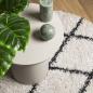 Preview: Teppich Shaggy Hochflor Modern Creme und Schwarz Ø 120 cm