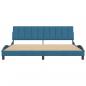 Preview: Bettgestell mit Kopfteil Blau 200x200 cm Samt