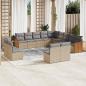 Preview: ARDEBO.de - 13-tlg. Garten-Sofagarnitur mit Kissen Beige Poly Rattan