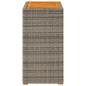 Preview: Garten-Beistelltisch mit Holzplatte Grau 60x40x75cm Poly Rattan