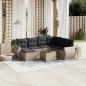 Preview: ARDEBO.de - 8-tlg. Garten-Sofagarnitur mit Kissen Grau Poly Rattan