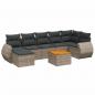 Preview: 8-tlg. Garten-Sofagarnitur mit Kissen Grau Poly Rattan