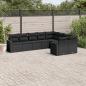 Preview: ARDEBO.de - 9-tlg. Garten-Sofagarnitur mit Kissen Schwarz Poly Rattan