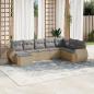 Preview: ARDEBO.de - 8-tlg. Garten-Sofagarnitur mit Kissen Beige Poly Rattan