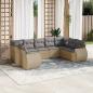 Preview: ARDEBO.de - 9-tlg. Garten-Sofagarnitur mit Kissen Beige Poly Rattan