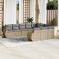 Preview: ARDEBO.de - 10-tlg. Garten-Sofagarnitur mit Kissen Beige Poly Rattan