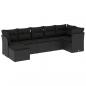 Preview: 7-tlg. Garten-Sofagarnitur mit Kissen Schwarz Poly Rattan