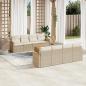 Preview: ARDEBO.de - 9-tlg. Garten-Sofagarnitur mit Kissen Beige Poly Rattan