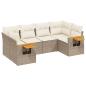 Preview: 6-tlg. Garten-Sofagarnitur mit Kissen Beige Poly Rattan