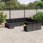 Preview: ARDEBO.de - 11-tlg. Garten-Sofagarnitur mit Kissen Schwarz Poly Rattan