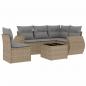 Preview: 6-tlg. Garten-Sofagarnitur mit Kissen Beige Poly Rattan