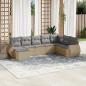 Preview: ARDEBO.de - 8-tlg. Garten-Sofagarnitur mit Kissen Beige Poly Rattan