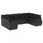 Preview: 9-tlg. Garten-Sofagarnitur mit Kissen Schwarz Poly Rattan