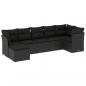 Preview: 7-tlg. Garten-Sofagarnitur mit Kissen Schwarz Poly Rattan