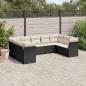 Preview: ARDEBO.de - 9-tlg. Garten-Sofagarnitur mit Kissen Schwarz Poly Rattan