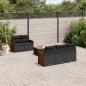 Preview: ARDEBO.de - 6-tlg. Garten-Sofagarnitur mit Kissen Schwarz Poly Rattan
