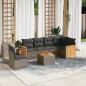 Preview: ARDEBO.de - 7-tlg. Garten-Sofagarnitur mit Kissen Grau Poly Rattan