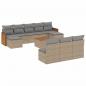 Preview: 11-tlg. Garten-Sofagarnitur mit Kissen Beige Poly Rattan
