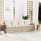 Preview: ARDEBO.de - 4-tlg. Garten-Sofagarnitur mit Kissen Beige Poly Rattan