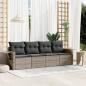 Preview: ARDEBO.de - 4-tlg. Garten-Sofagarnitur mit Kissen Grau Poly Rattan