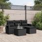 Preview: ARDEBO.de - 4-tlg. Garten-Sofagarnitur mit Kissen Schwarz Poly Rattan