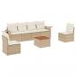 Preview: 7-tlg. Garten-Sofagarnitur mit Kissen Beige Poly Rattan