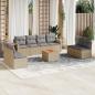 Preview: ARDEBO.de - 9-tlg. Garten-Sofagarnitur mit Kissen Beige Poly Rattan