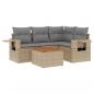 Preview: 5-tlg. Garten-Sofagarnitur mit Kissen Beige Poly Rattan